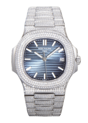 باتيك فيليب نوتيلوس وجه أزرق ماسي كامل