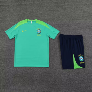 2025 Brazil Training Suit Special Edition Green Soccer Jersey 1:1 Thai Quality Kids Size