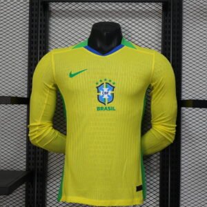 2025 Player Version Brazil Home Long Sleeve Soccer Jersey 1:1