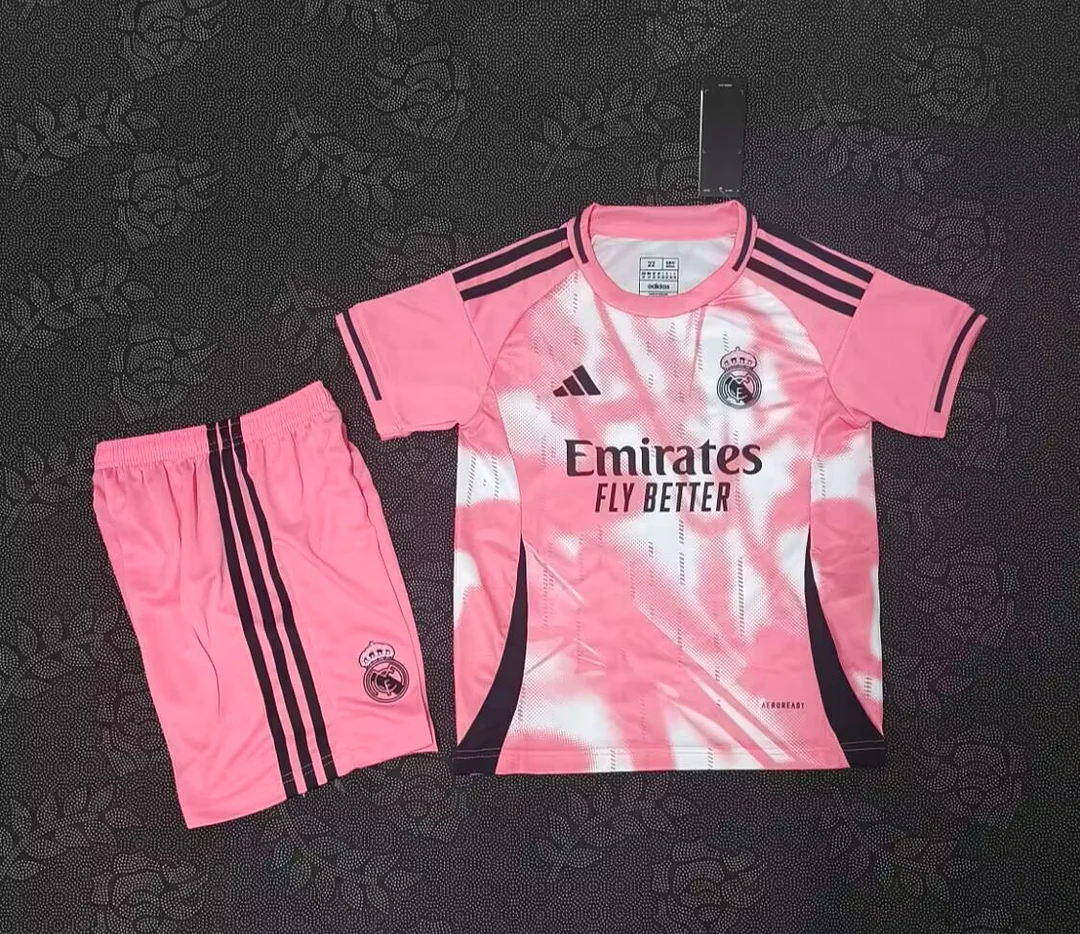 2025/2026 Real Madrid Special Edition Pink Football Jersey 1:1 Thai Quality Kids Size