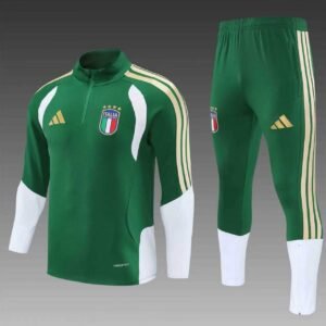 2026 Italy Half-Pull Training Suit Green Soccer Jersey Set 1:1 Thai Quality