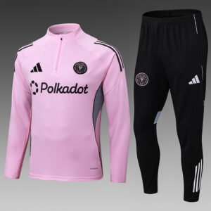 2025/2026 Inter Miami Half-Pull Training Suit Pink Football Shirt 1:1 Thai Quality