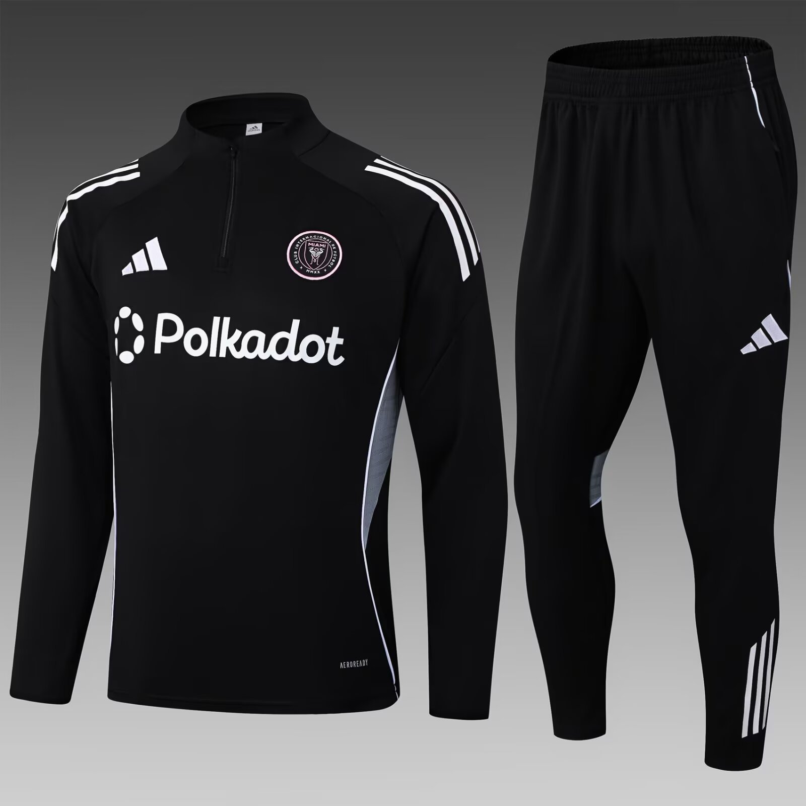 2025/2026 Inter Miami Half-Pull Training Suit Black Football Shirt 1:1 Thai Quality