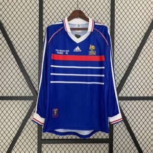 1998 Retro France Home Long Sleeve Football Shirt 1:1