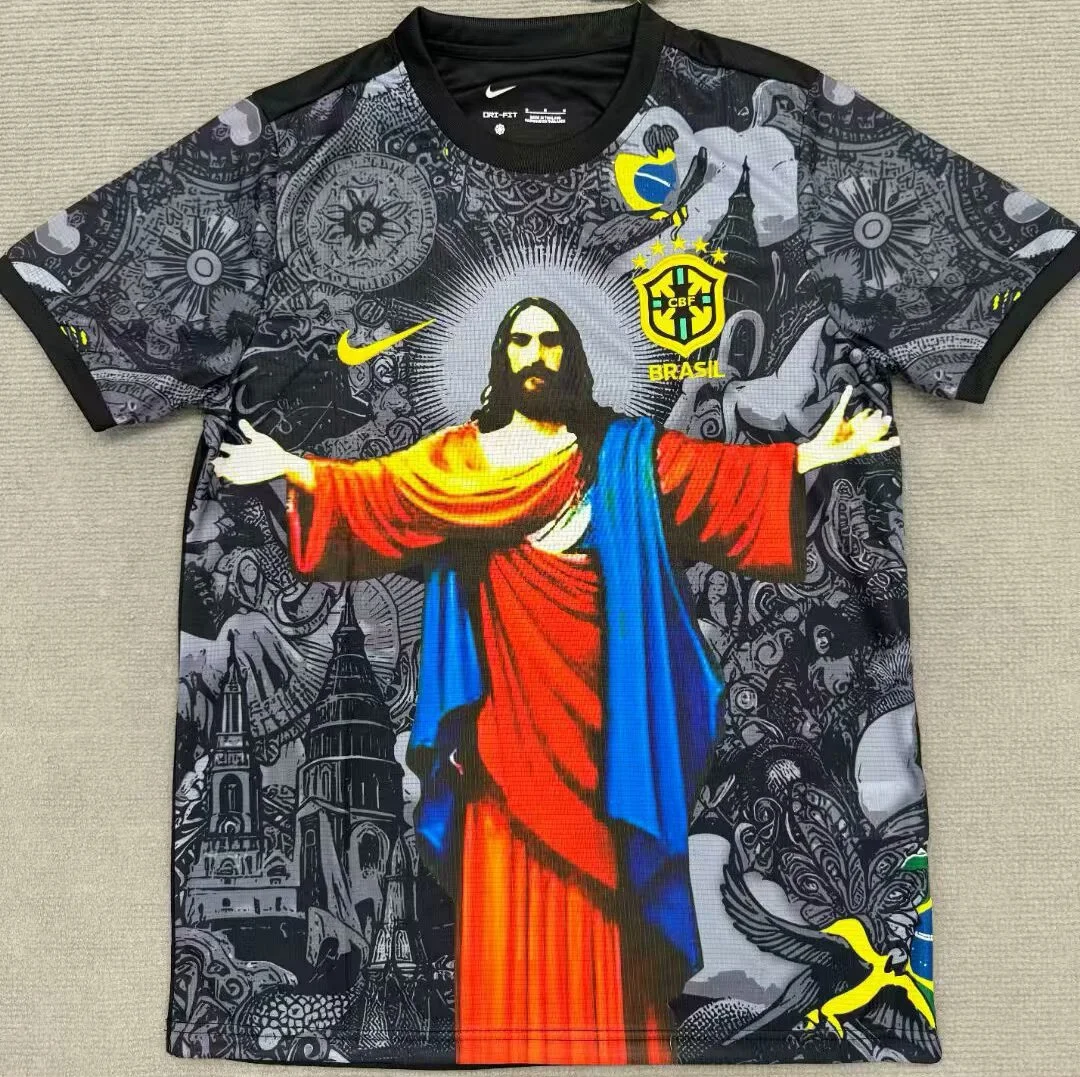 2025 Brazil Special Edition Jesus Red Grey Soccer Jersey 1:1 Thai Quality