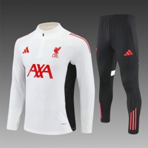 2025/2026 Liverpool Half-Pull Training Suit Off White Jersey 1:1 Thai Quality Set