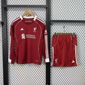 2025/2026 Long Sleeves Liverpool Home Soccer Jersey 1:1 Thai Quality Kids Size