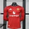 2025/2026 Player Version Manchester United Home Long Sleeve Football Shirt 1:1