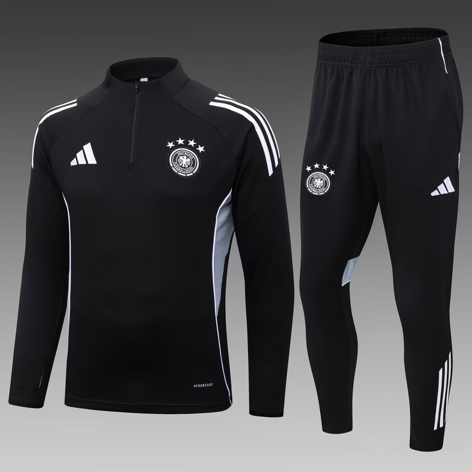 2025 Germany Half-Pull Training Suit Black Jersey Set 1:1 Thai Quality