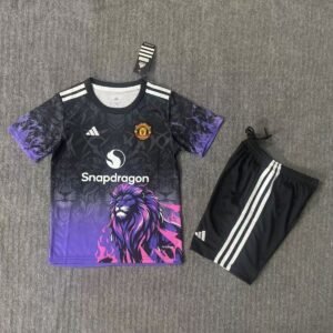 2025/2026 Manchester United Special Edition Black Purple Football Jersey1:1 Quality Kids Size
