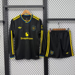 2025/2026 Long Sleeves Manchester United Third Away Football Jersey 1:1 Thai Quality Kids Size