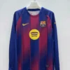 2025/2026 Long Sleeve Barcelona Home Football Shirt 1:1 Thai Quality