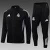 2025/2026 Real Madrid Full Zip Training Suit Black Football Shirt 1:1 Thai Quality
