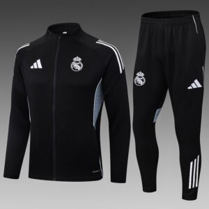 2025/2026 Real Madrid Full Zip Training Suit Black Football Shirt 1:1 Thai Quality