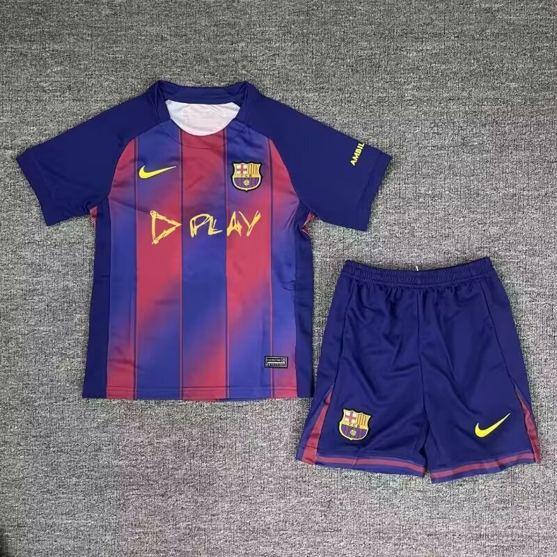 2025/2026 Barcelona Home x Ed Sheeran Limited Edition Football Shirt 1:1 Thai Quality Kids Size