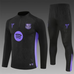 2025/2026 Barcelona Half-Pull Training Suit Black Set 1:1 Thai Quality