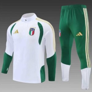 2026 Italy Half-Pull Training Suit White Soccer Jersey Set 1:1 Thai Quality