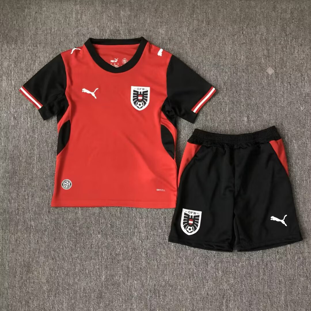 2026 Austria National Team Home Football Jersey 1:1 Thai Quality Kids Size