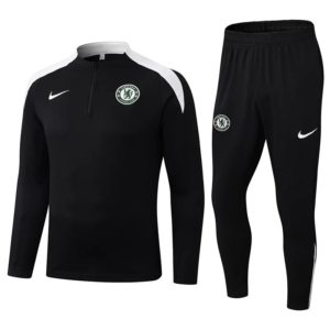 2025/2026 Chelsea Half-Pull Training Suit Black Football Jersey Set 1:1 Thai Quality