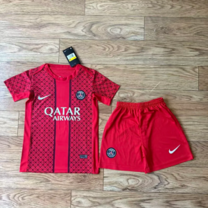 2025/2026 Psg Paris Saint-Germain Training Suit Red Football Jersey 1:1 Thai Quality Kids Size