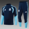 2026 Argentina Half-Pull Training Suit Blue Football Jersey Set 1:1