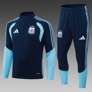 2026 Argentina Half-Pull Training Suit Blue Football Jersey Set 1:1