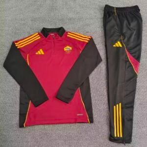 2025/2026 Roma Half-Pull Training Red Soccer Jersey 1:1 Thai Quality