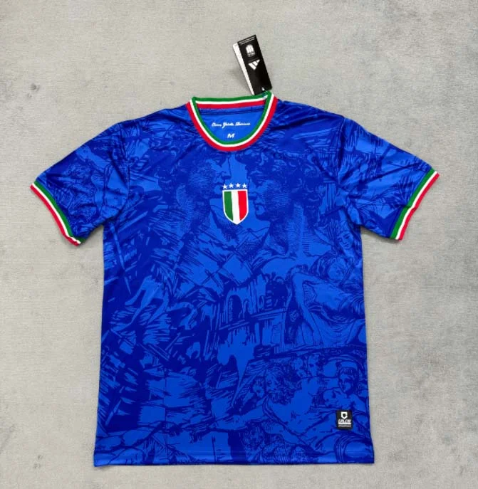 2025 Italy Training Suit Blue Soccer Shirt 1:1 Thai Quality