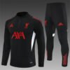 2025/2026 Liverpool Half-Pull Training Suit Black Jersey 1:1 Thai Quality Set