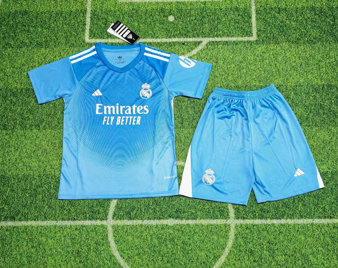 2025/2026 Real Madrid Goalkeeper Football Jersey 1:1 Thai Quality Kids Size