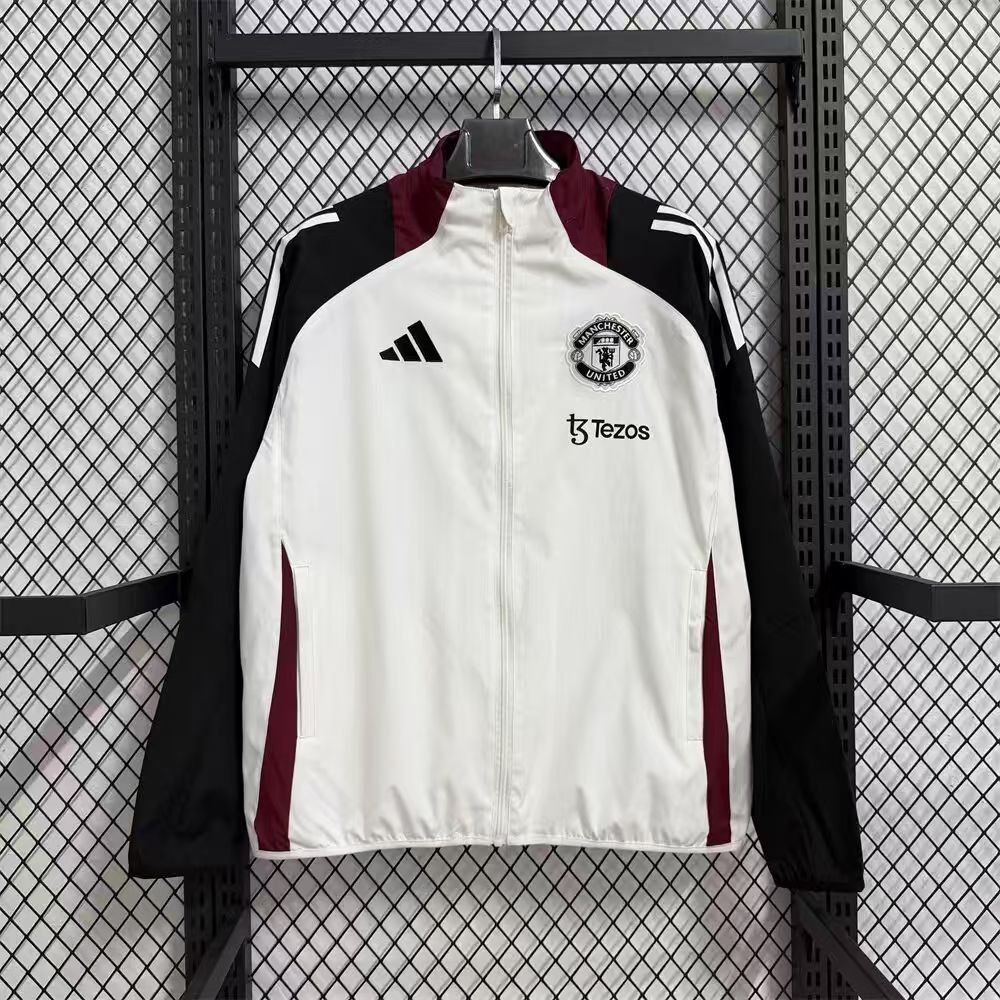 2025/2026 Manchester United Windbreaker White Football Jersey 1:1 Thai Quality