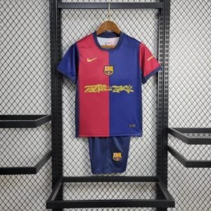 2024/2025 Barcelona Home Limited Edition TRAVIS SCOTT Football Shirt 1:1 Thai Quality Kids Size