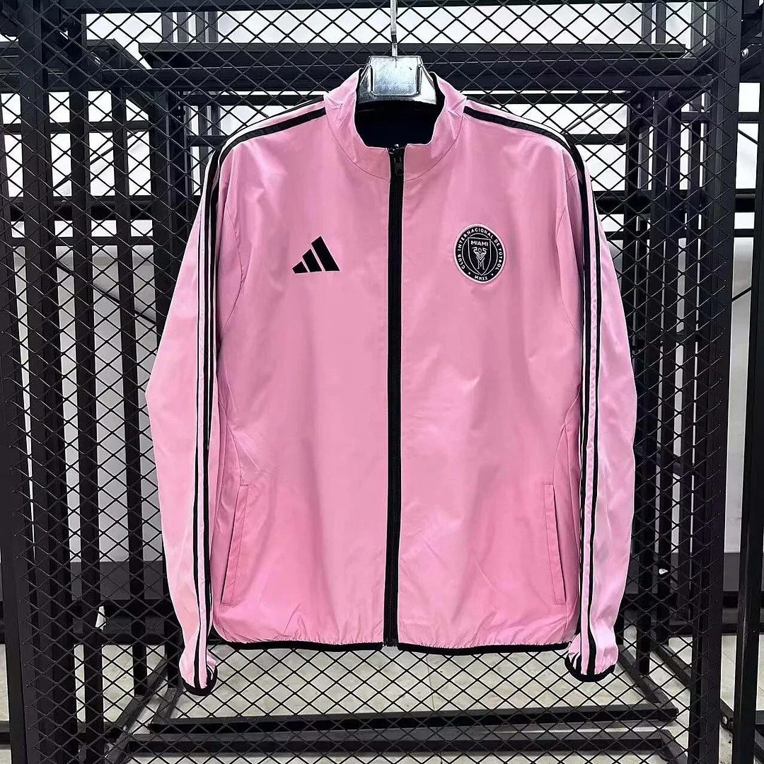 2025/2026 Inter Miami Reversible Windbreaker Pink And Black Soccer Jersey 1:1 Thai Quality