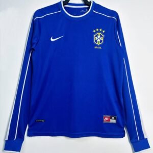 1998 Long Sleeves Retro Brazil Away Soccer Jersey1:1