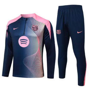 2025/2026 Barcelona Half-Pull Training Suit Pink And Blue Set 1:1 Thai Quality