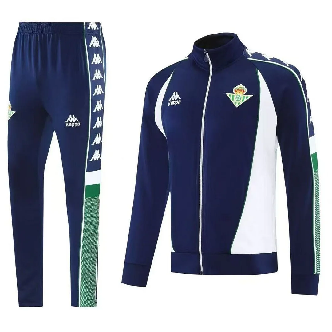 2025/2026 Real Betis Full Zip Training Suit Royal Blue Football Jersey 1:1 Thai Quality