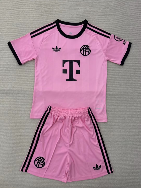 2025/2026 Bayern Munich Goalkeeper Pink Football Shirt 1:1 Thai Quality Kids Size