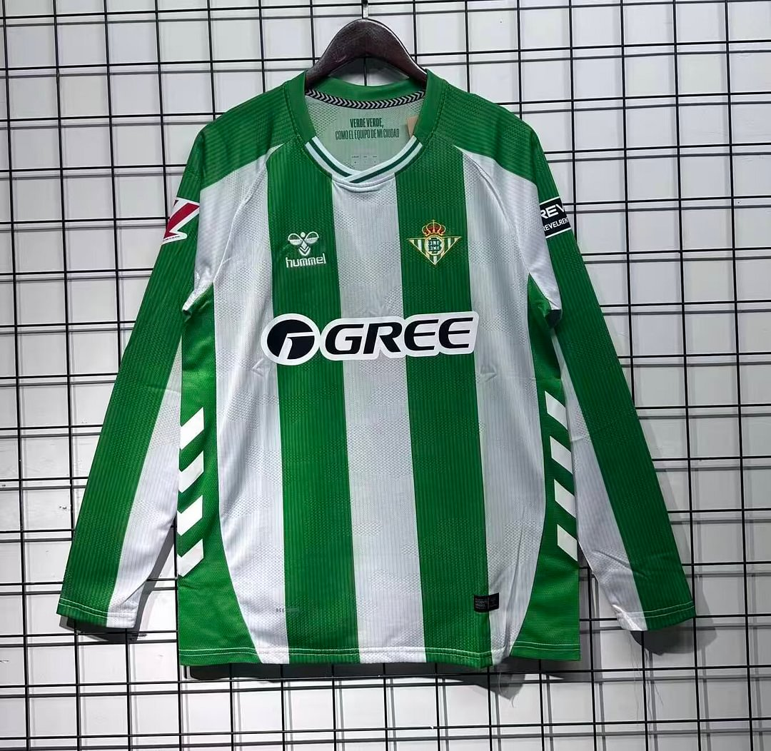 2025/2026 Long Sleeves Real Betis Home Football Jersey 1:1 Thai Quality