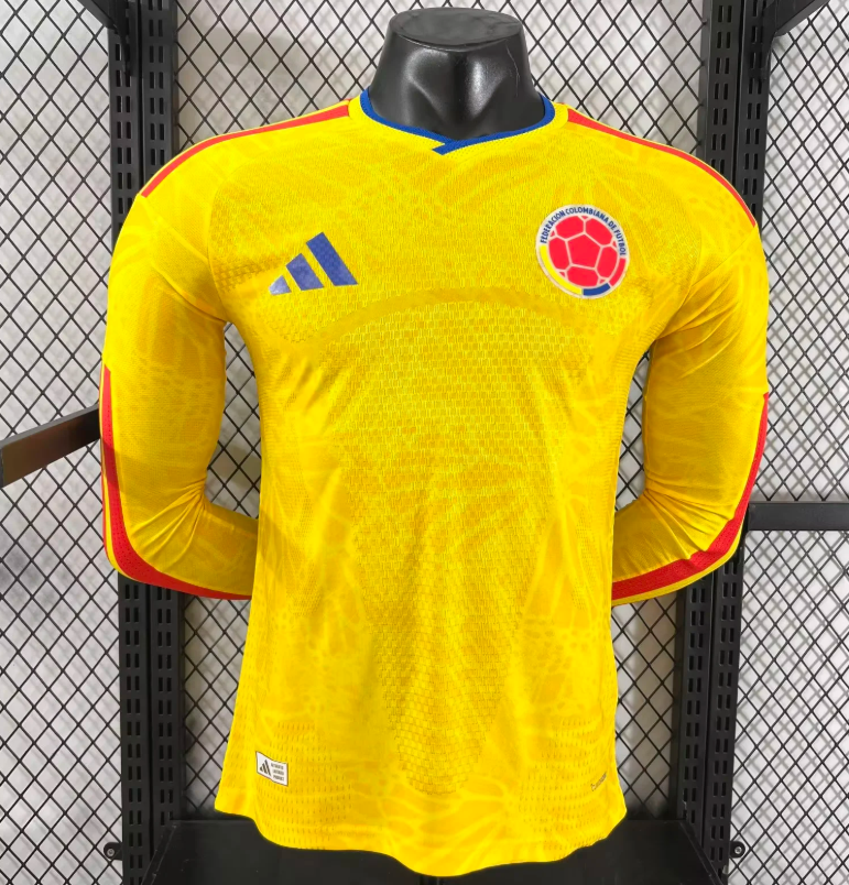 2026 Long Sleeve Player Version Colombia National Team Home Football Shirt 1:1 Thai Quality