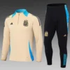 2024 Argentina Half-Pull Training Suit Khaki Football Shirt Set 1:1