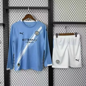 2025/2026 Long Sleeve Manchester City Home Football Jersey 1:1 Thai Quality Kids Size